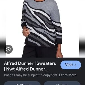 Alfred Dunner Black and Gray Sweater